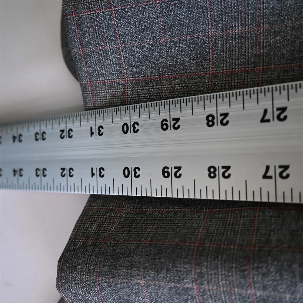 Vtg 60s USA‎ Made 44L Gray Check Wool Mens Blazer Suit Jacket Sport Coat
